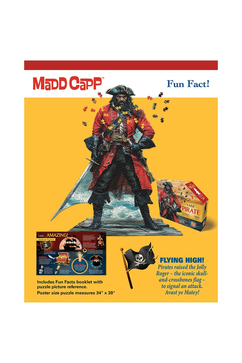 I Am Pirate 1000 Piece Character Shaped Jigsaw Puzzle, Alternate, color, Multicolored