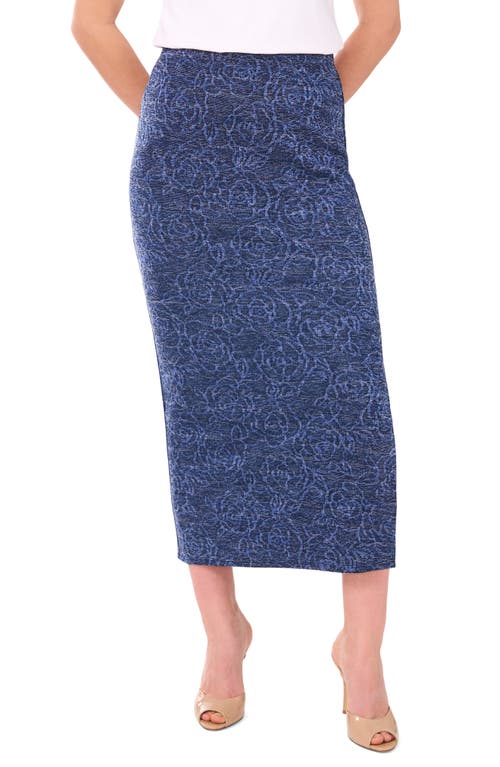 Vince Camuto Floral Jacquard Skirt In Blue