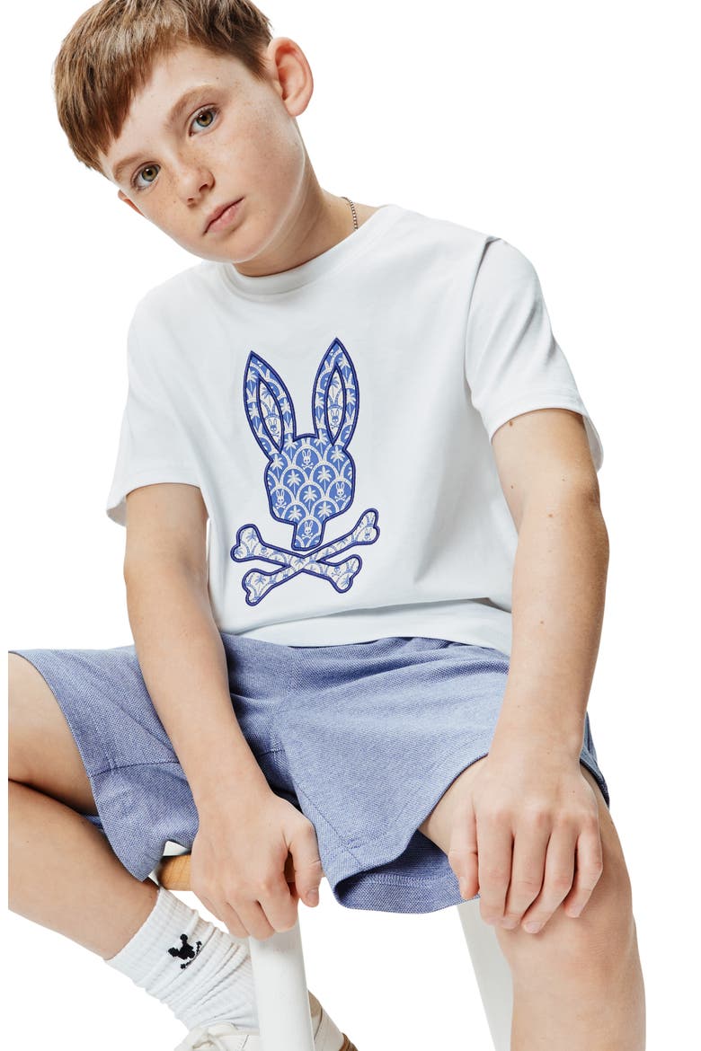 Kids' Brad Embroidered Appliqué Pima Cotton T-Shirt, Alternate, color, WHITE