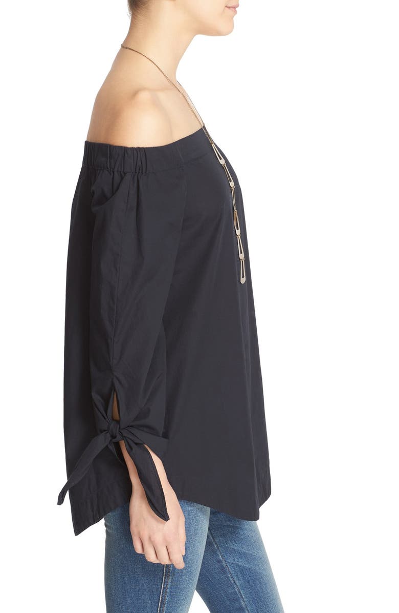 Free People 'Show Me Some Shoulder' Off the Shoulder Cotton Blouse, Alternate, color, 