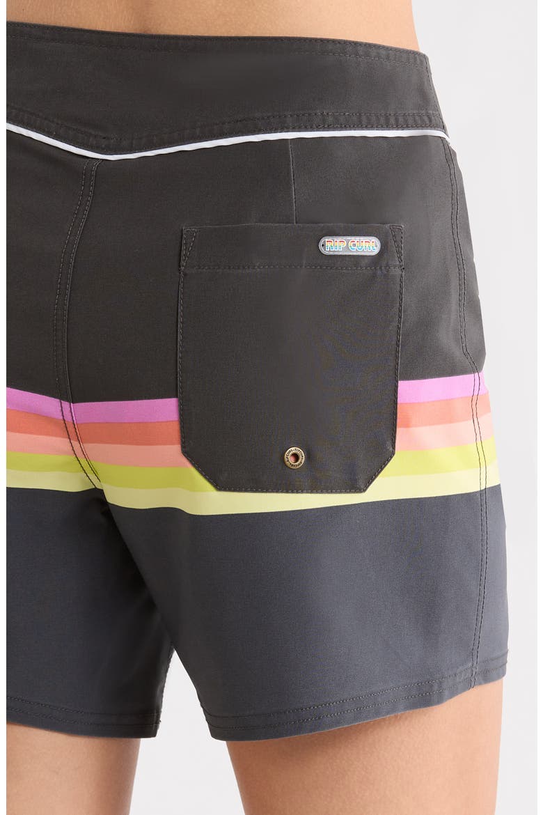 Surf Stripe Board Shorts, Alternate, color, BLACK