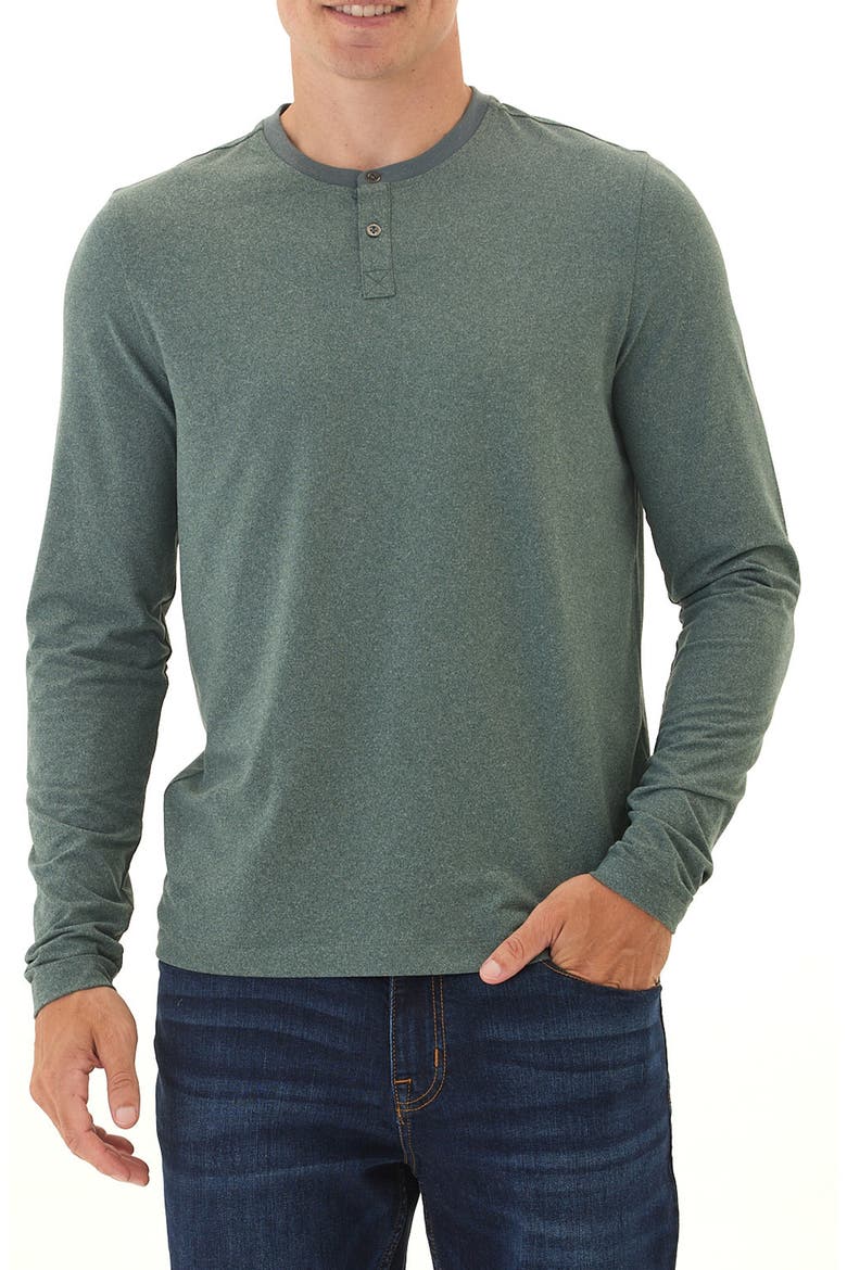 Frederick Luxe Stretch Jersey Henley, Main, color, HEATHER SERRANO