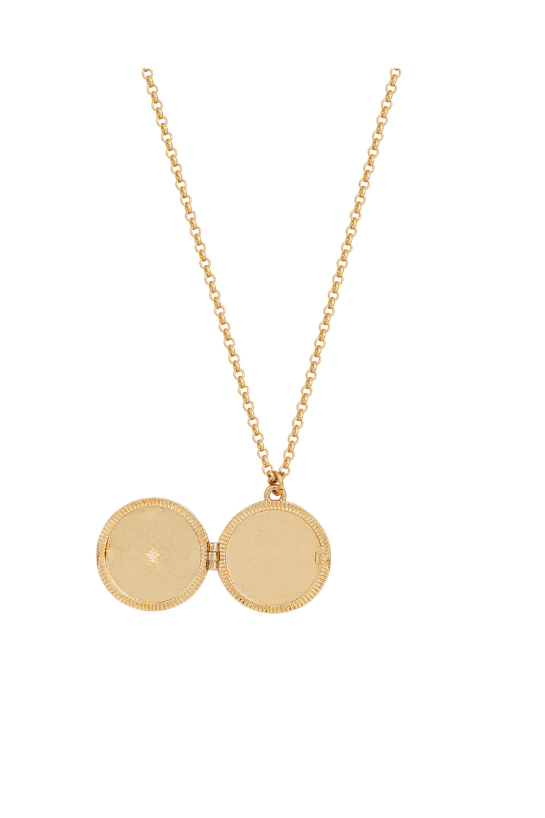 Nightshade Moon Gold Locket Chain Necklace, Alternate, color, Gold
