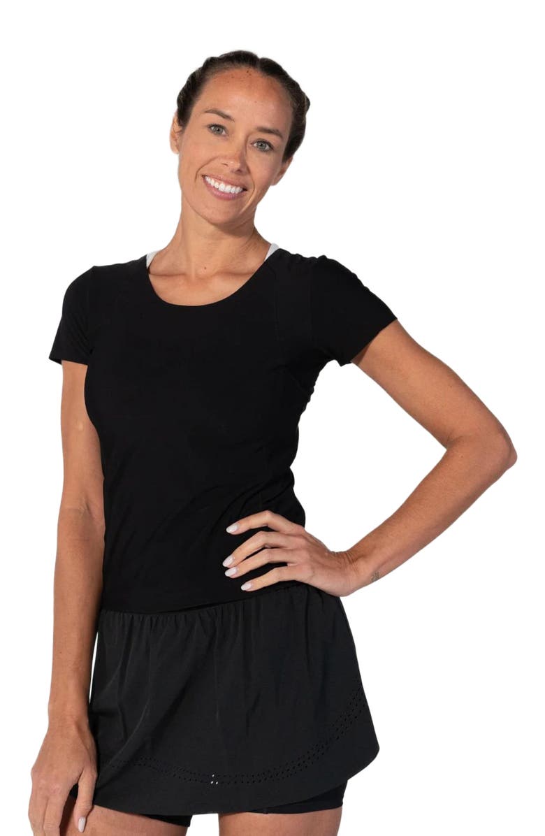 AVI Bounce-It Pickleball Short Sleeve, Main, color, Black Beauty