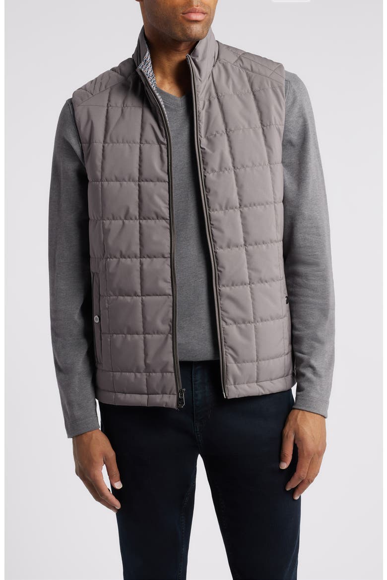 Box Quilt Vest, Main, color, GRAY