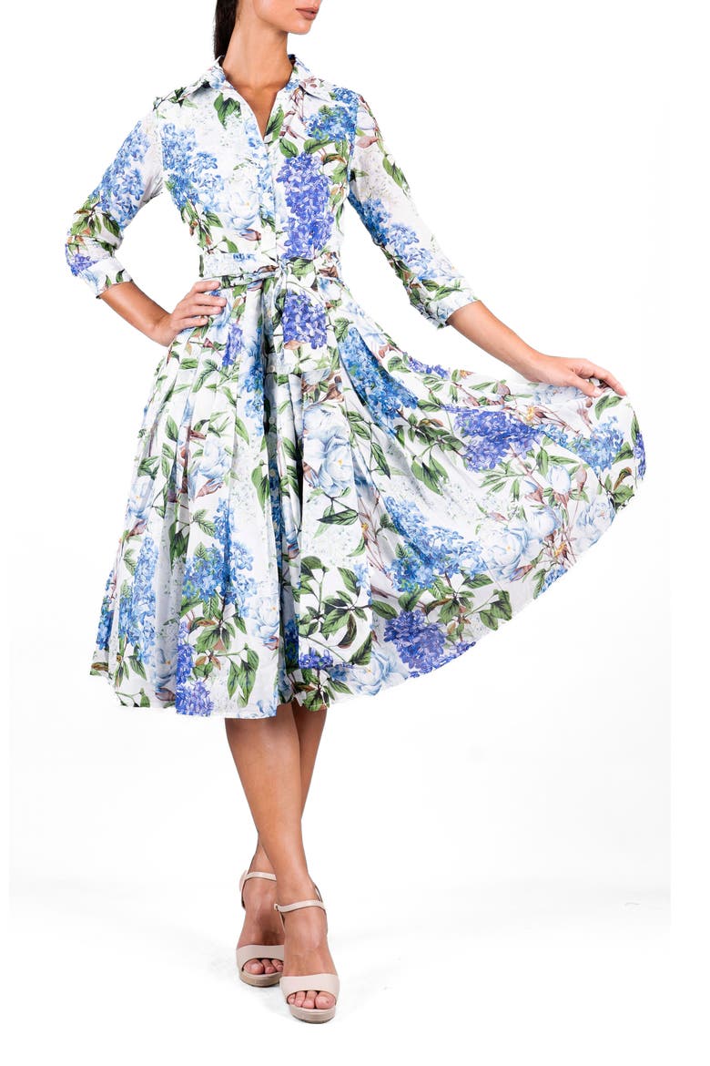 Lilac Heaven New Midi Shirtdress, Alternate, color, White Aqua