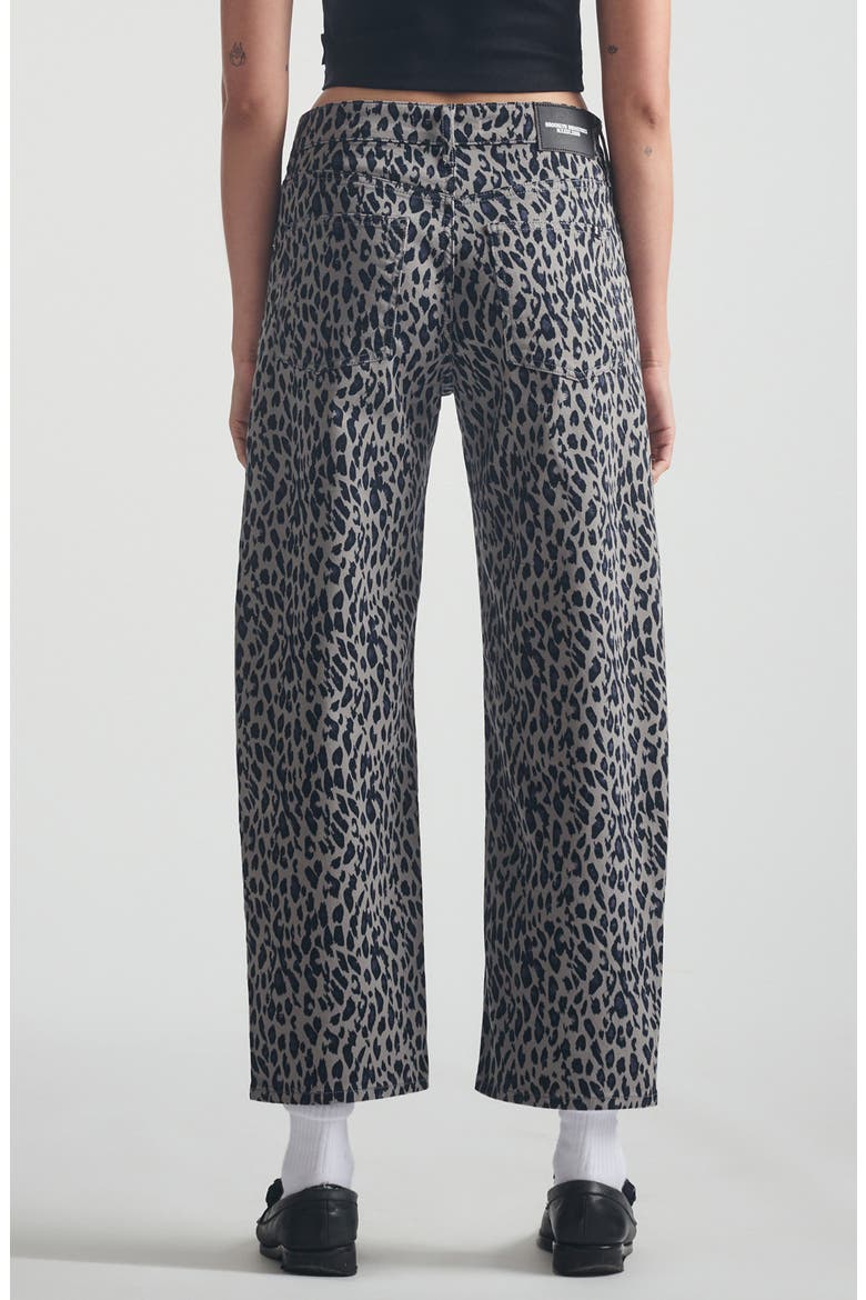 Leopard Print Baggy Fit Barrel Jeans, Alternate, color, SMOKE LEO TWILL