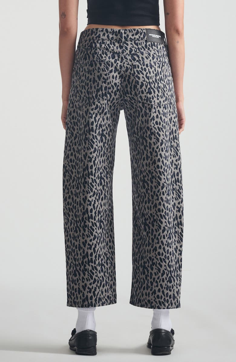 Brooklyn Industries Leopard Print Baggy Fit Barrel Jeans, Alternate, color, Smoke Leo Twill