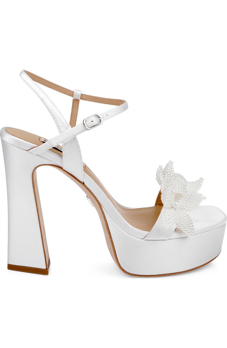 Badgley Mischka Collection Wicket Ankle Strap Platform Sandal, Alternate, color, White Satin
