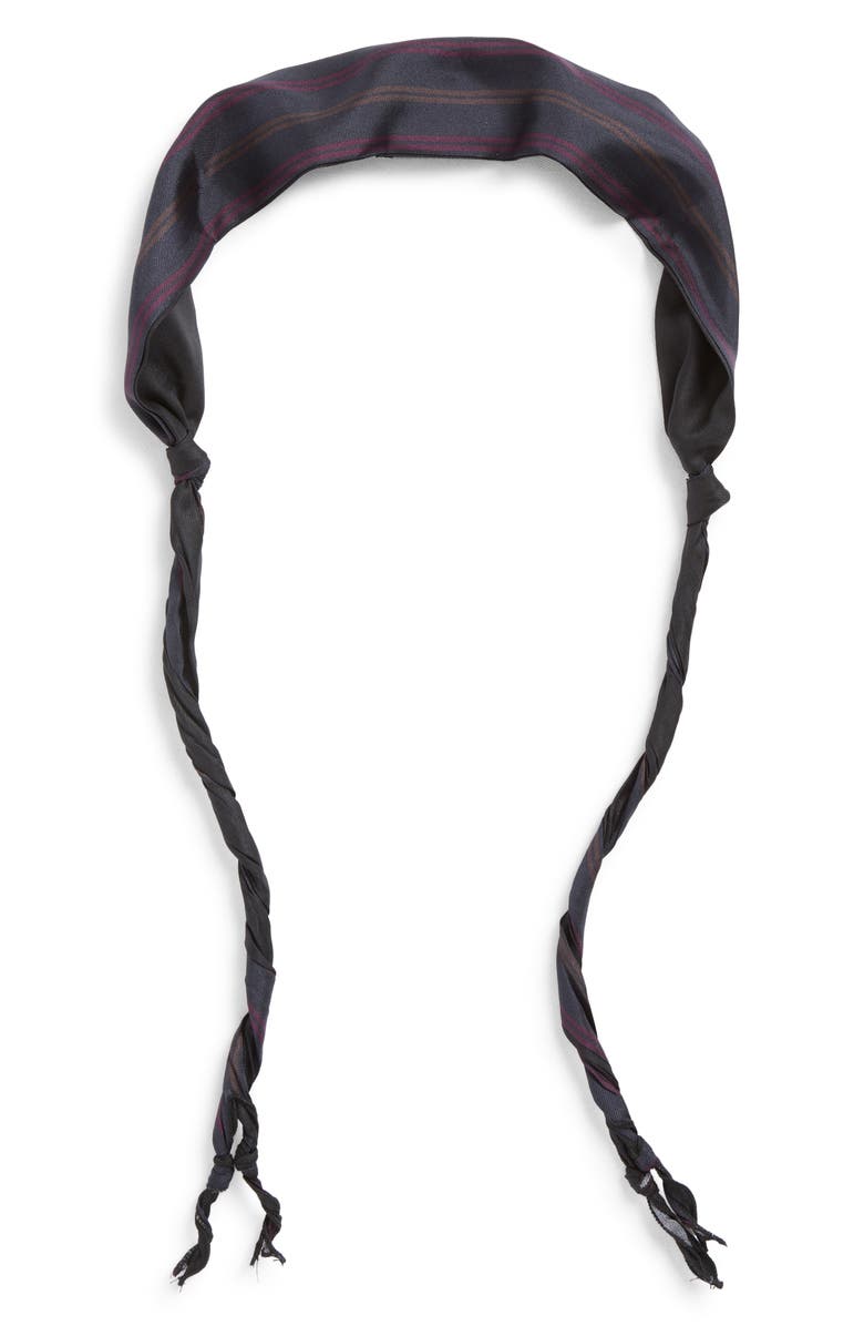 OUR LEGACY Twisted Silk Tie, Main, color, Dim Blue Stripe