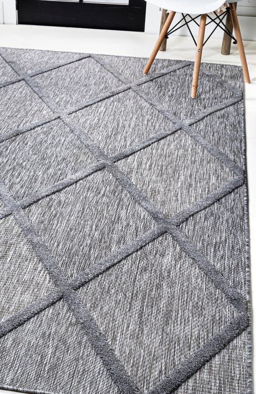 Jonathan Y Salines Diamond Trellis Indoor/outdoor Area Rug In Gray