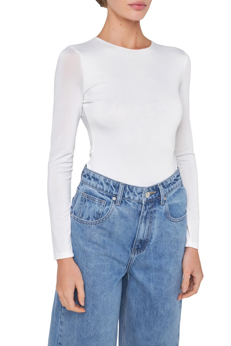 Long Sleeve Bodysuit, Alternate, color, WHITE