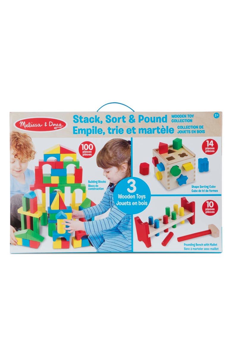 Melissa & Doug 124-Piece Stack, Sort & Pound Set, Main, color, 