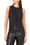 Pleated Mock Neck Woven Top