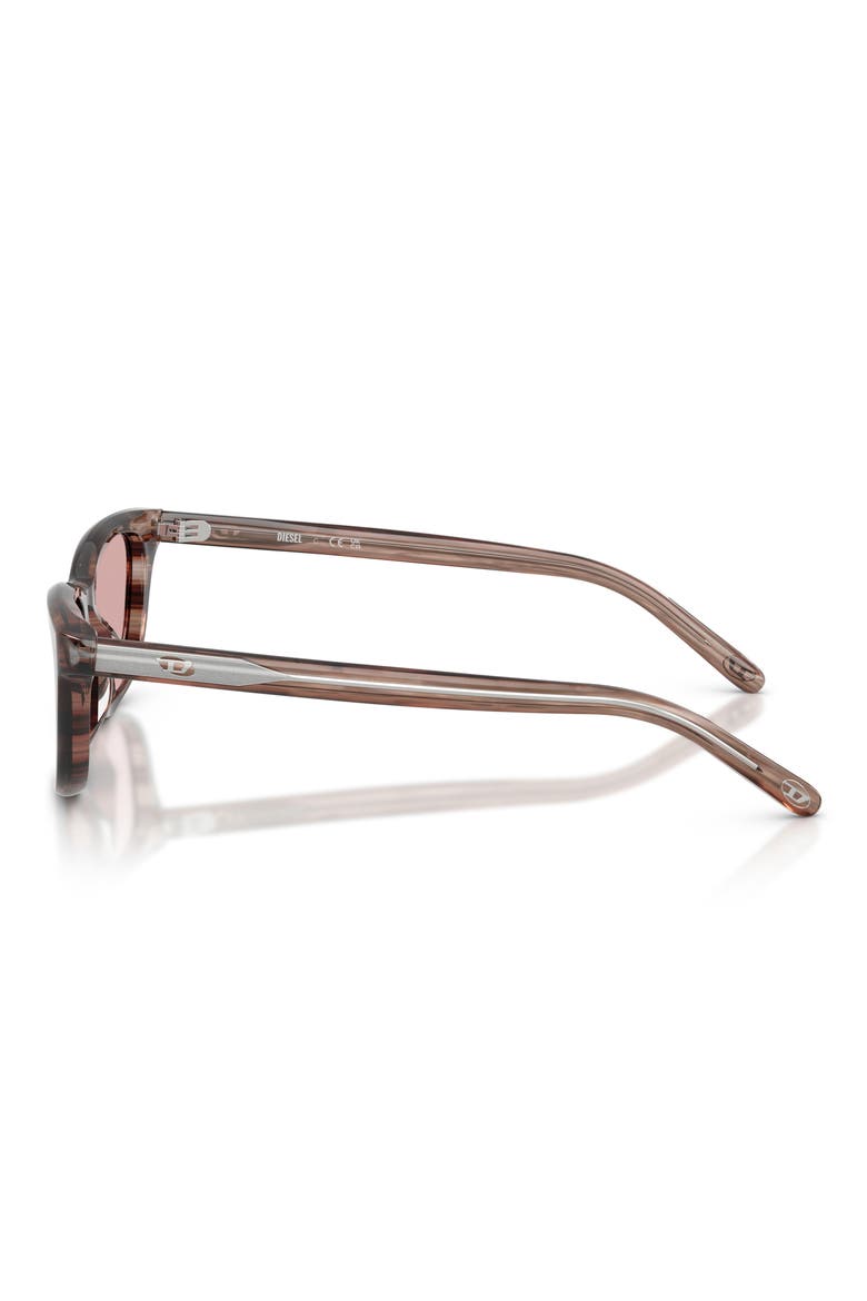 52mm Cat Eye Sunglasses, Alternate, color, STRIATED BROWN / LIGHT VIOLET