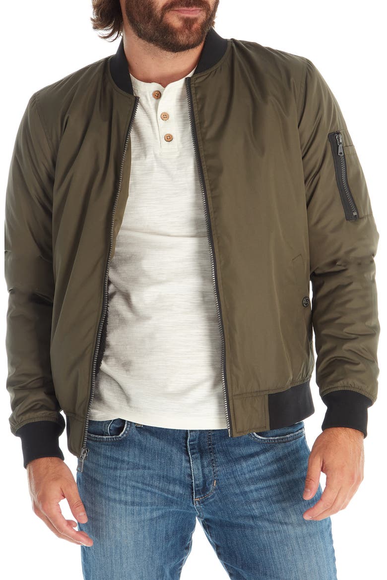 Zip Up Bomber Jacket, Alternate, color, OLIVE