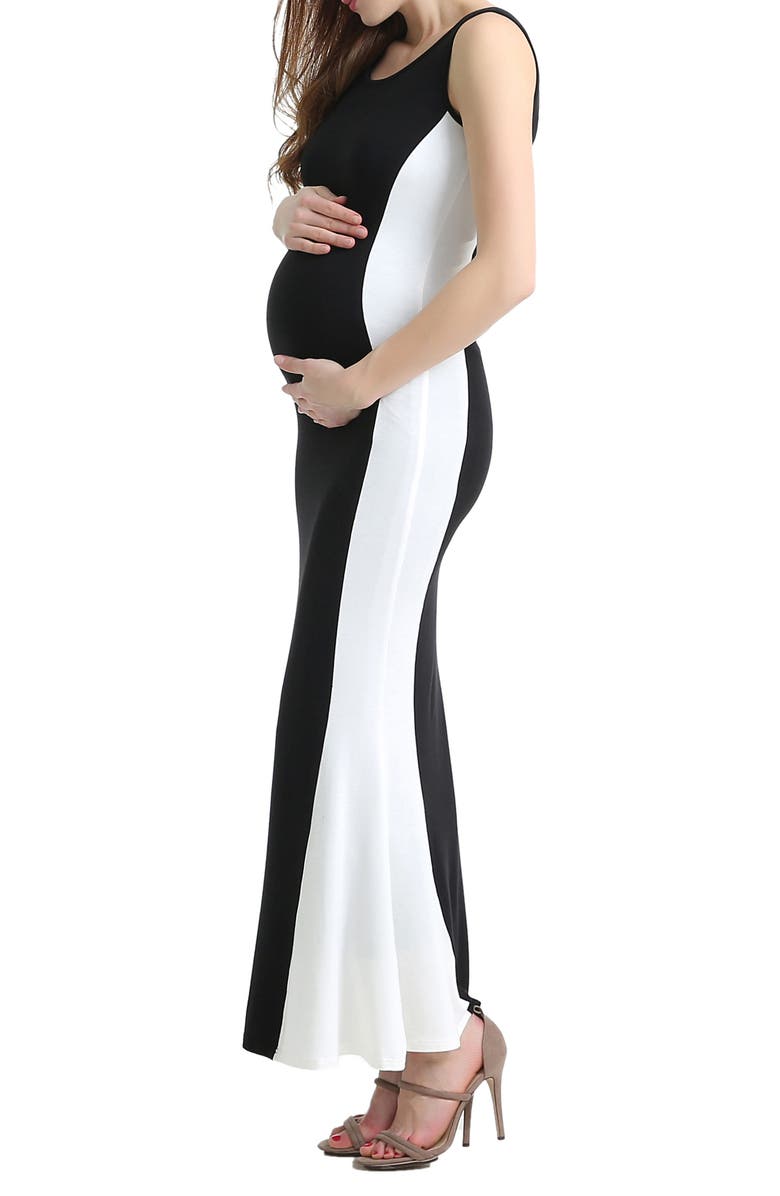 Kimi and Kai Phoebe Colorblock Maternity Maxi Dress, Alternate, color, 