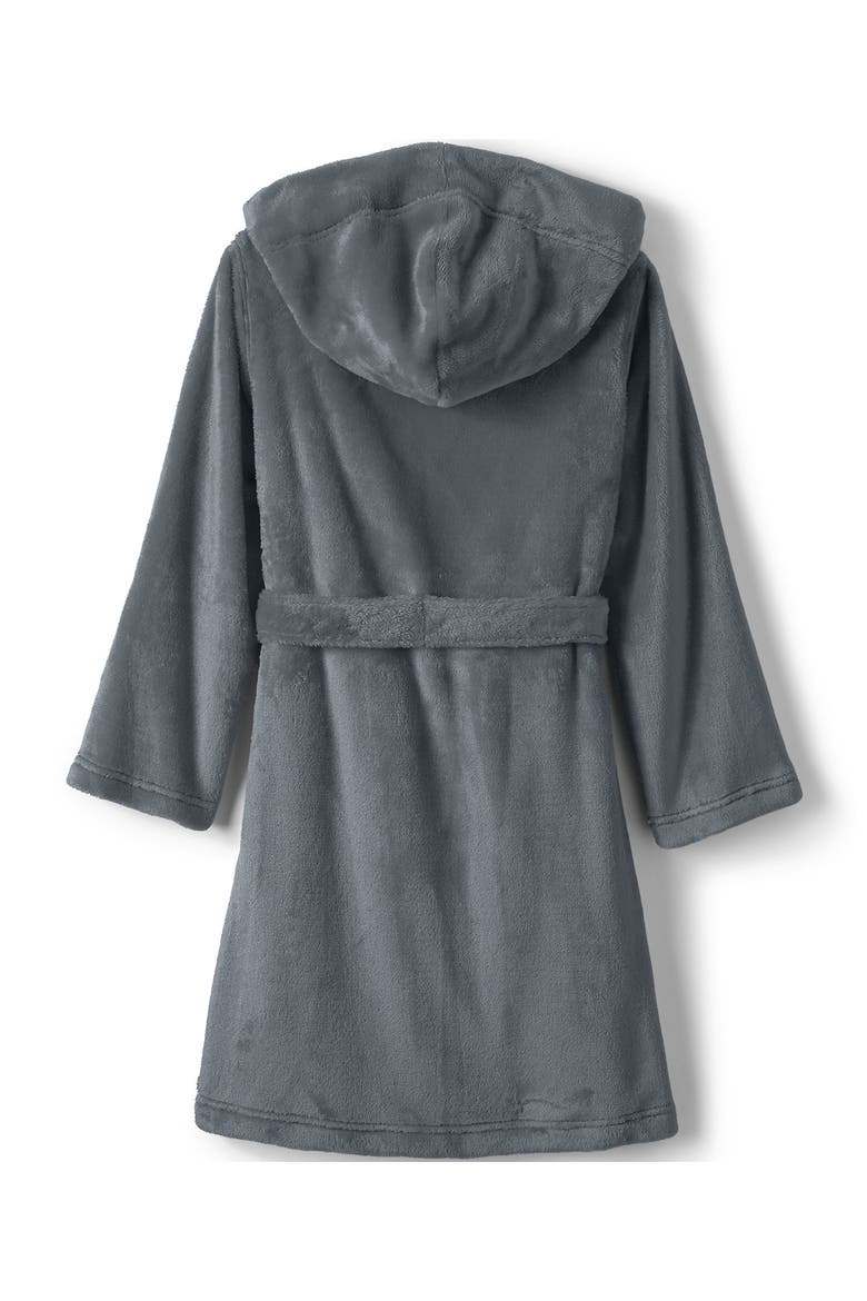 Kids Hooded Fleece Solid Robe, Alternate, color, Gray