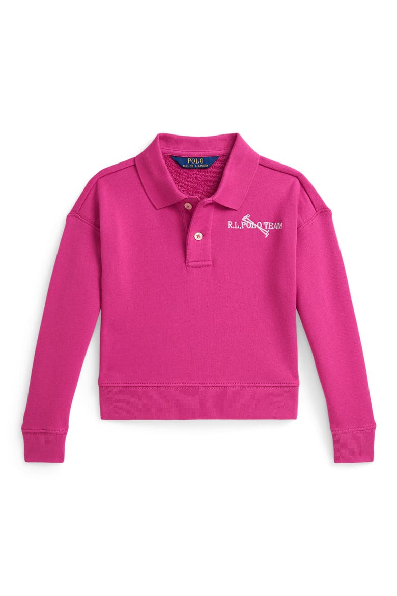 Kids' Polo Team Embroidered French Terry Polo Sweatshirt (Women