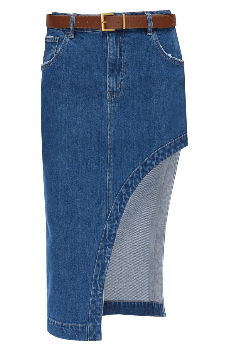 Bayeas Slit Denim Midi Skirt, Alternate, color, Medium Blue