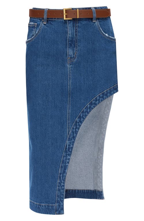 Bayeas Slit Denim Midi Skirt In Blue