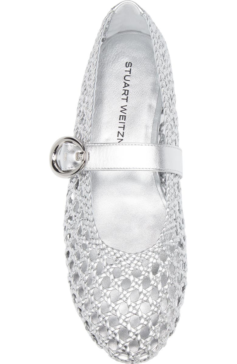 Stuart Weitzman Thea Mary Jane Flat, Alternate, color, Silver