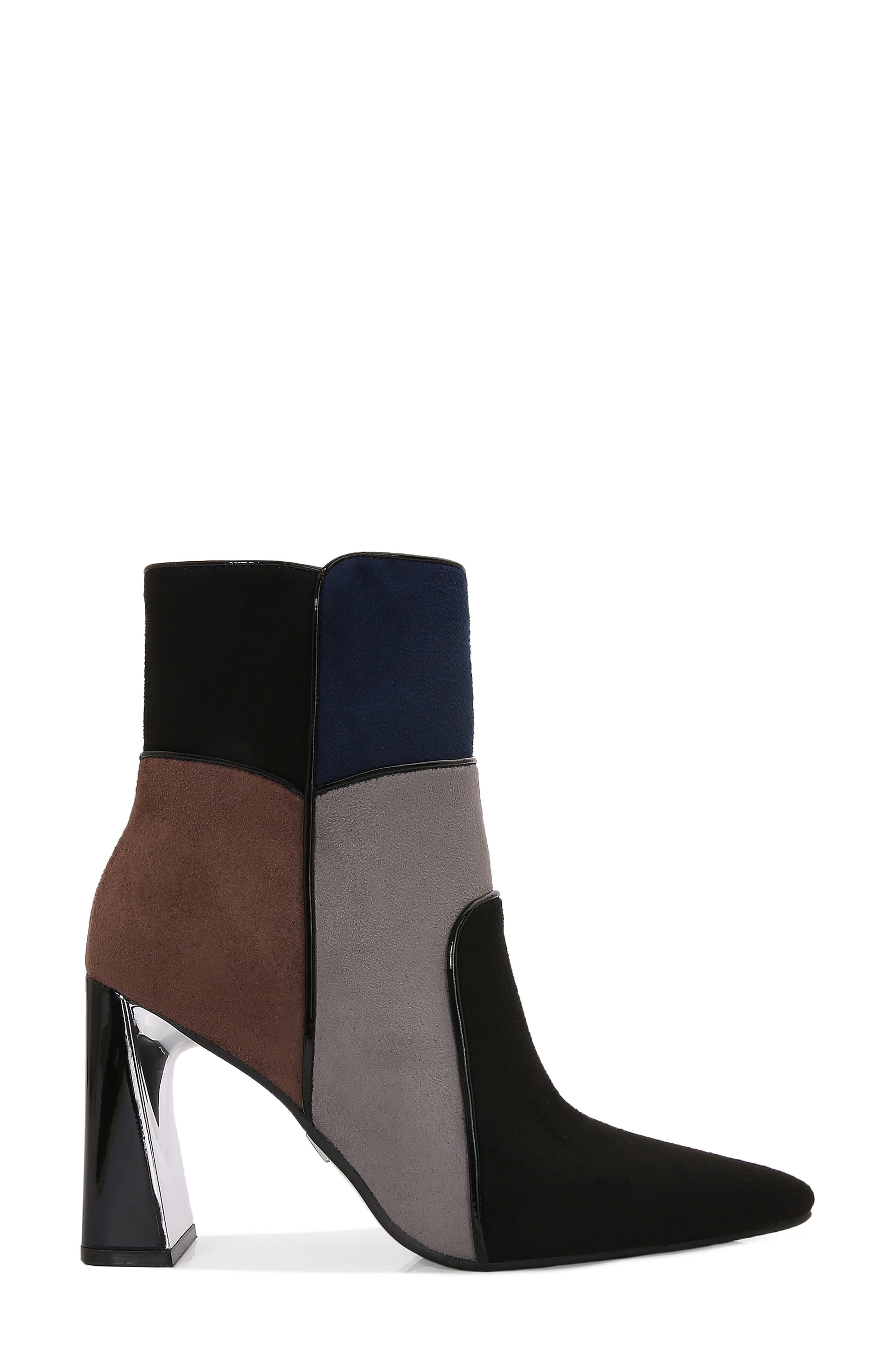 Fina Faux Suede Bootie, Alternate, color, BLACK MULTI