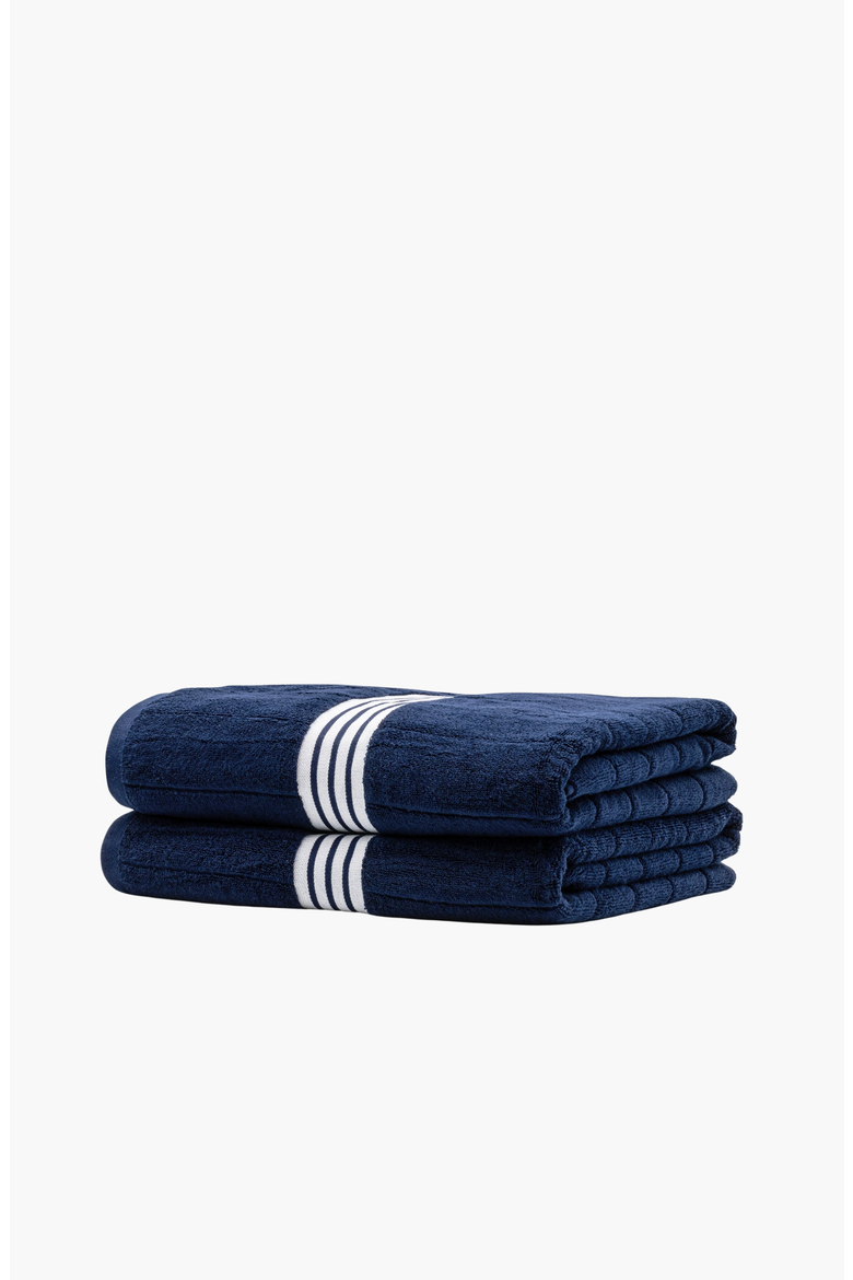Nautilus 2-Piece Bath Sheet Set, Alternate, color, Navy / White