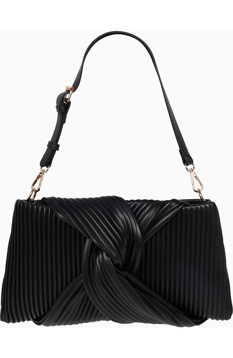 JASON WU Pleated Knot Clutch, Main, color, Black