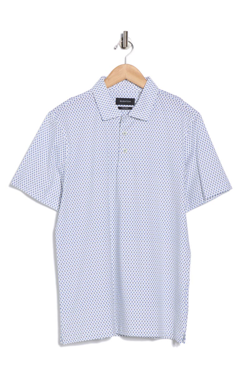 Bugatchi Stretch Cotton Knit Polo, Alternate, color, Chalk