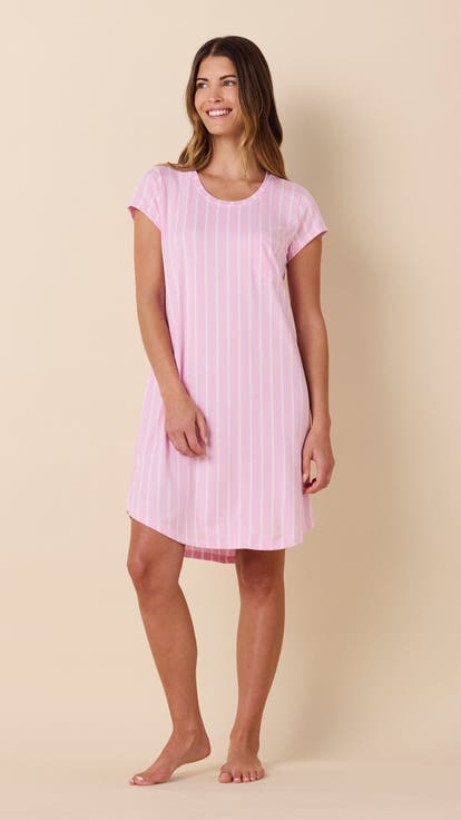 Pima Knit Short Sleeved Sleep Shirt
