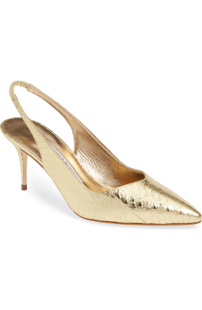 Manolo Blahnik Erisli Genuine Snakeskin Slingback Pump, Main, color,