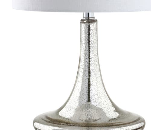Jonathan Y Cecile 25.5" Glass Teardrop Led Table Lamp In Mercury Silver