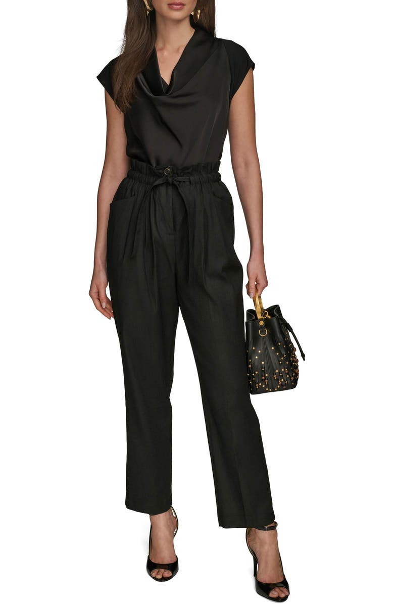 Donna Karan New York Paperbag Waist Drawstring Pants, Alternate, color, 