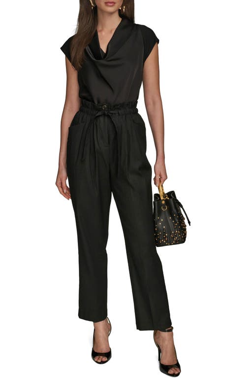Donna Karan New York Paperbag Waist Drawstring Pants In Black