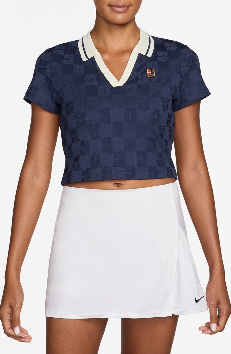 Nike Dri-FIT Crop Polo, Main, color, Midnight Navy/ Sail
