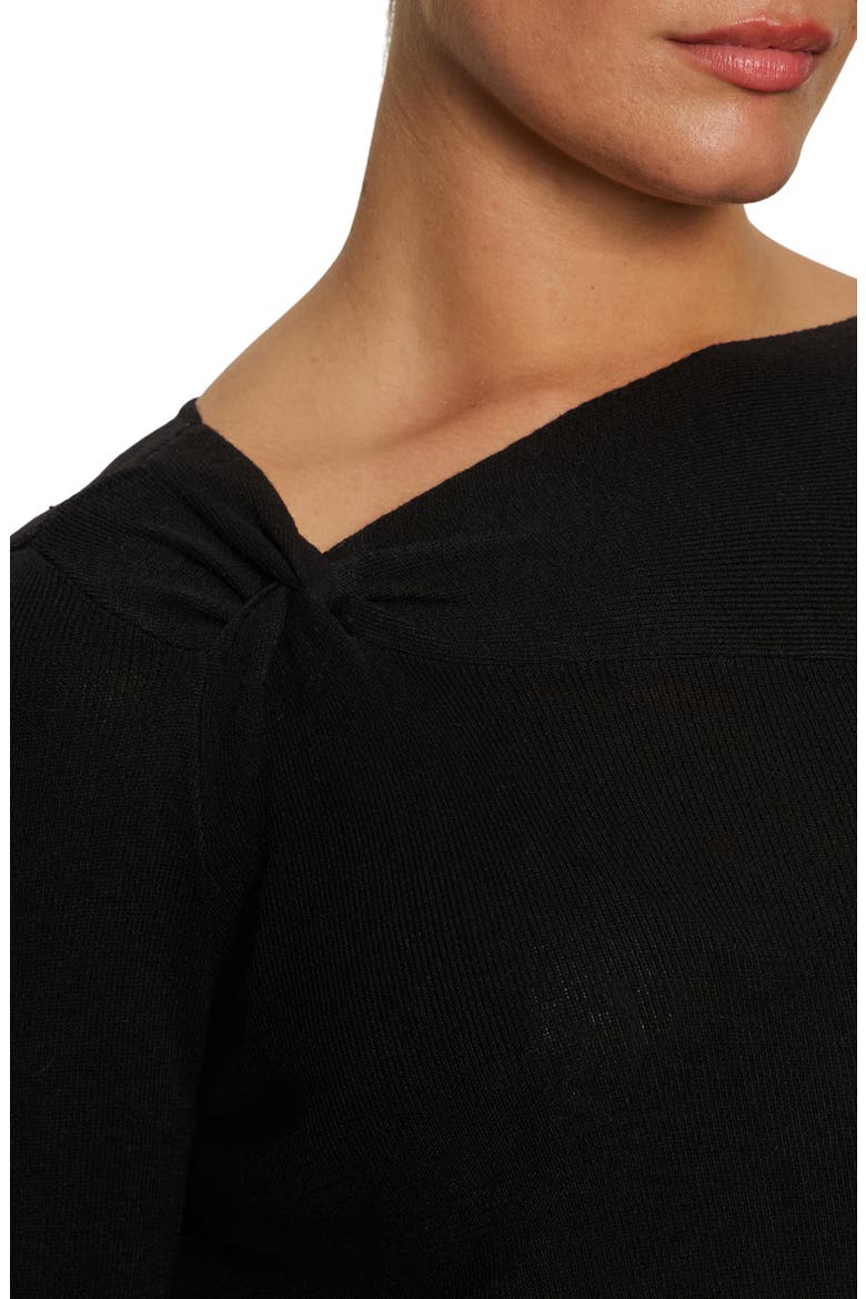Shoulder Twist Long Sleeve Top, Alternate, color, BLACK