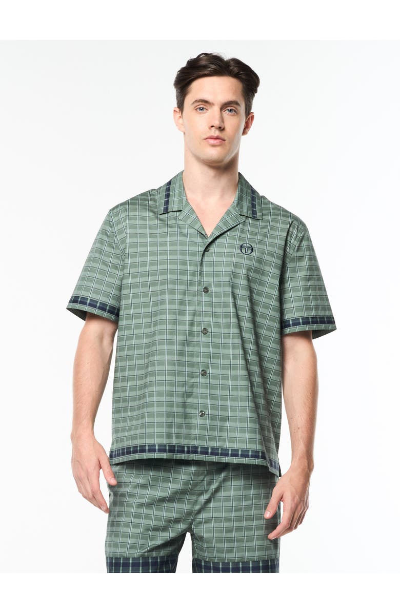 Sergio Tacchini Quadretto Cabana Shirt, Main, color, Duck Green