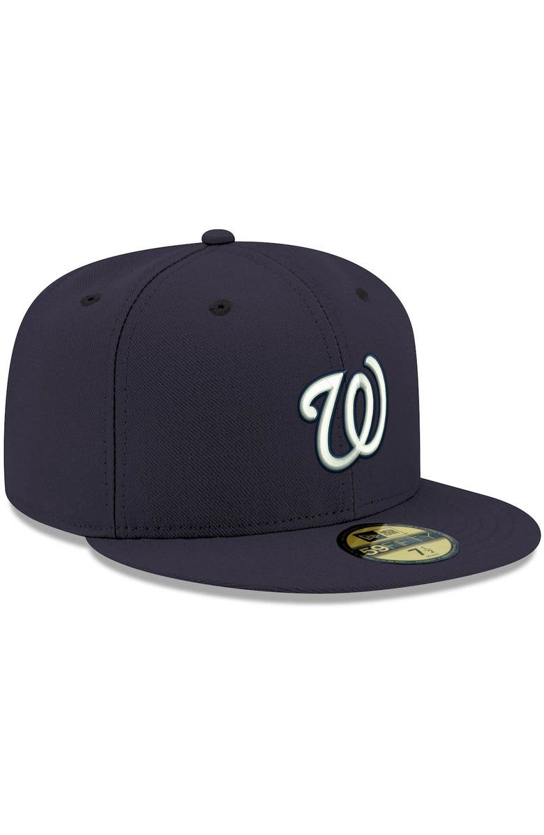 New Era Men's New Era Navy Washington Nationals White Logo 59FIFTY Fitted Hat, Alternate, color, 