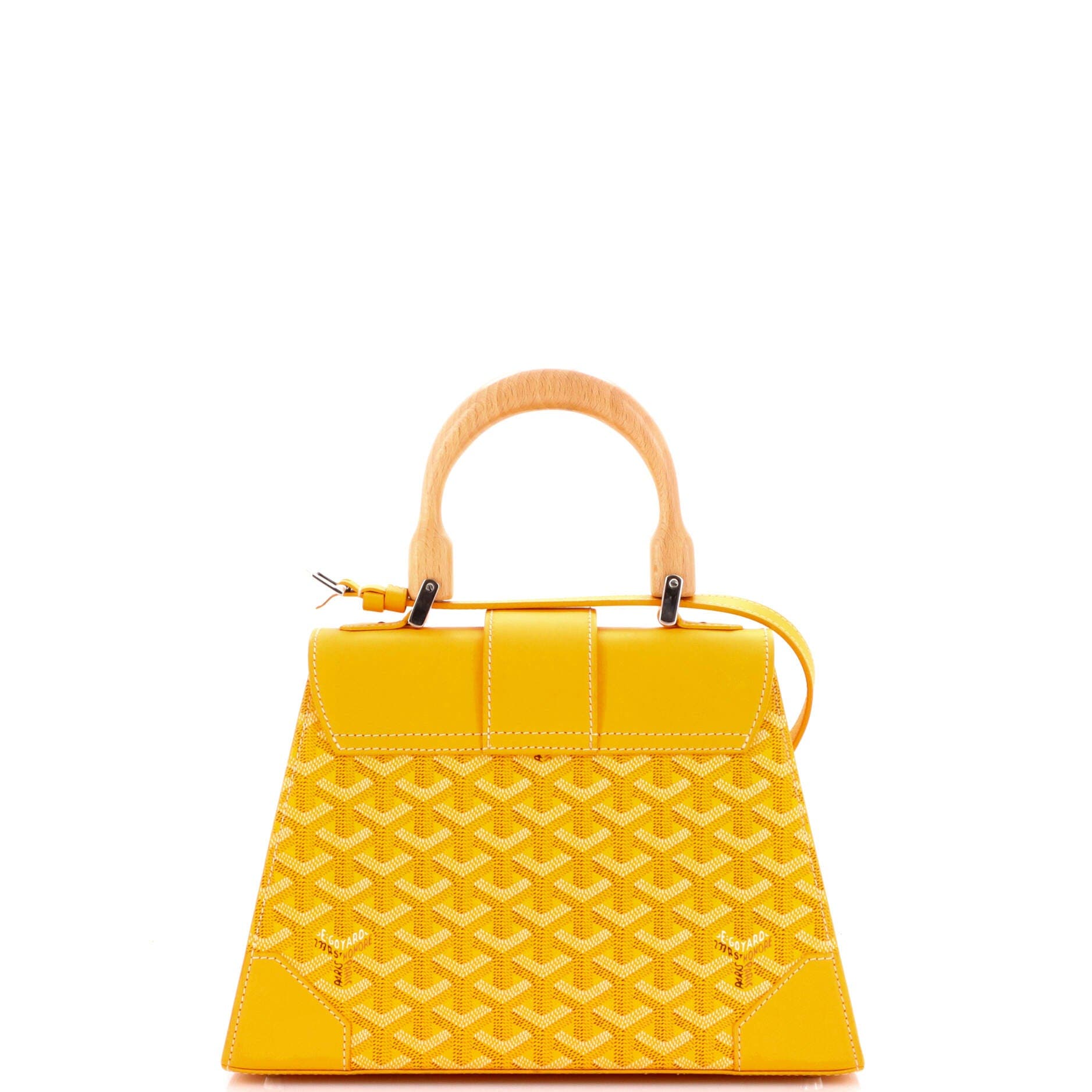 Pre-Owned Goyard Saigon Top Handle Bag Coated Canvas with Leather PM, Alternate, color, Yellow