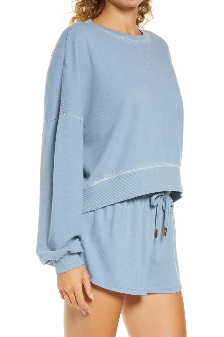 Fool for Fall Crop Sweatshirt, Alternate, color, MOONLIT