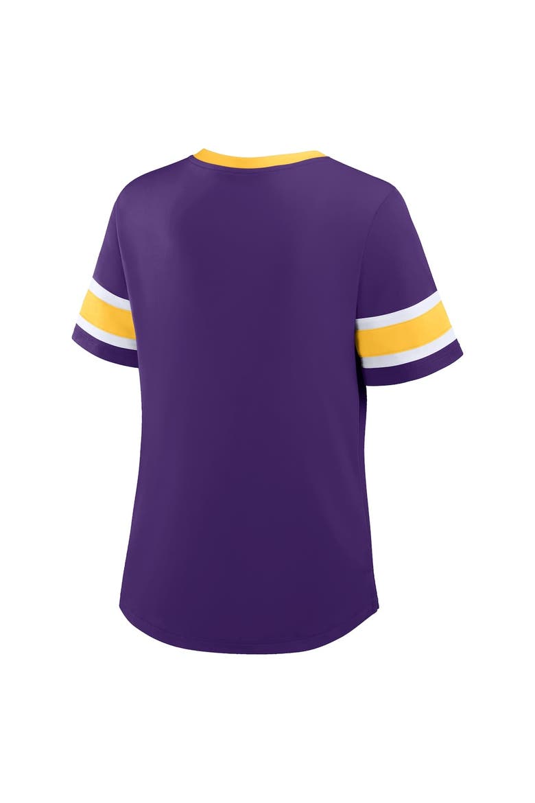 Women's Fanatics Purple Minnesota Vikings Redzone Draw Play Athena Lace-Up T-Shirt, Alternate, color, Purple