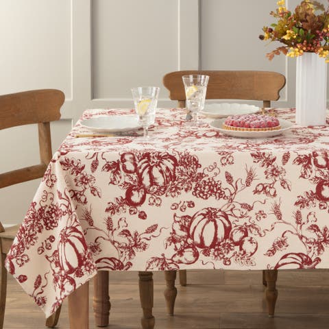 Pumpkin Toile Tablecloth