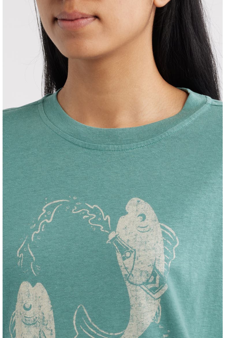 Fish Graphic Oversize Hemp Blend T-Shirt, Alternate, color, PALM
