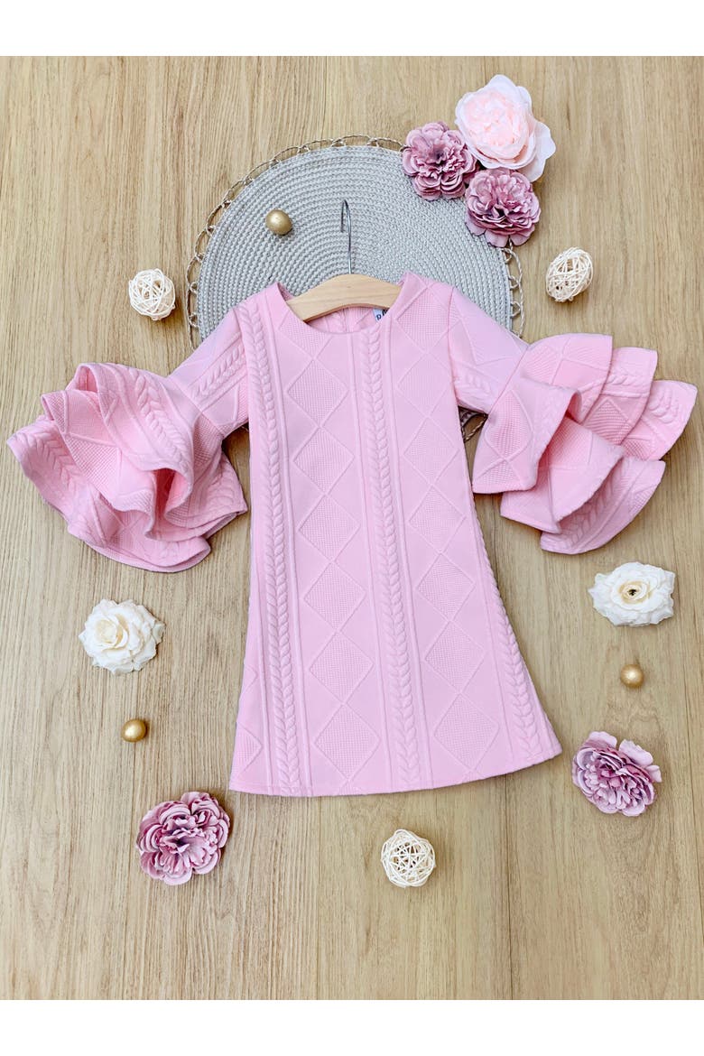 Best Pick  Ruffle Sleeve Sweater Dress, Alternate, color, Pink
