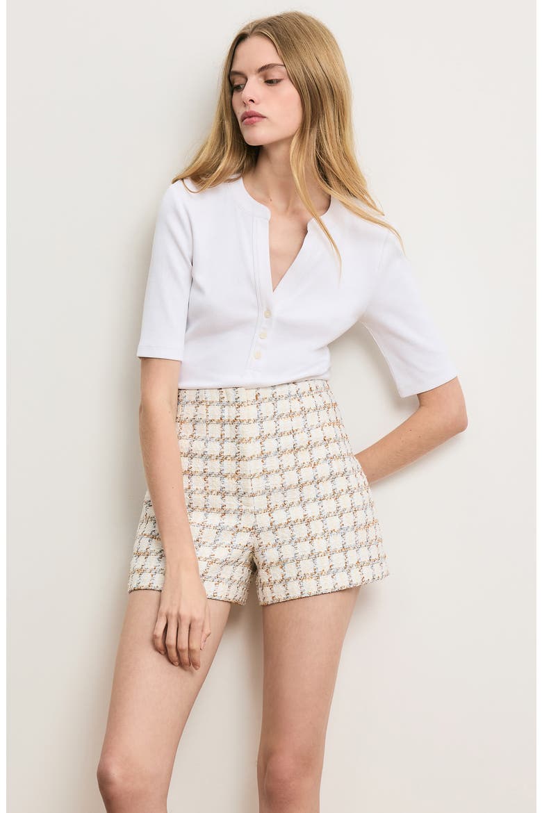 Jazmin Tweed Shorts, Alternate, color, ECRU MULTI