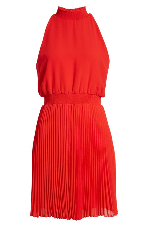 SAM EDELMAN SAM EDELMAN MOCK NECK PLISSÉ SKIRT MINIDRESS 