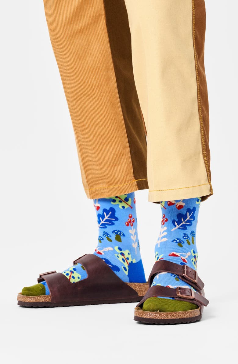 Happy Socks Autumn Leaf Cotton Blend Crew Socks, Alternate, color, 