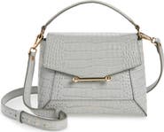 Strathberry Mosaic Croc Embossed Leather Top Handle Bag