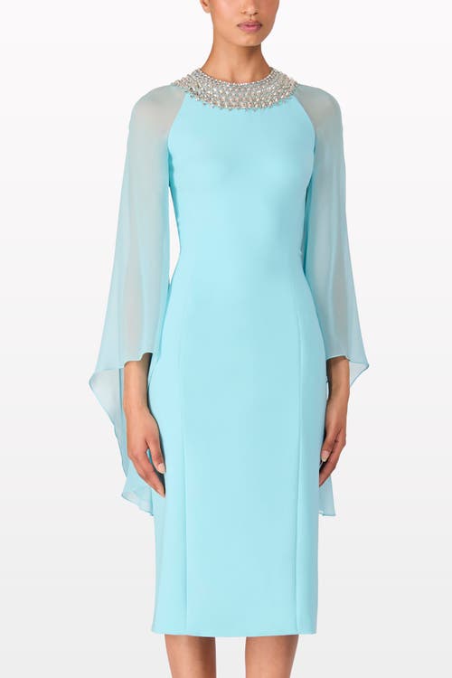 Jenny Packham Sunbeam Beaded Midi Dress In Blue